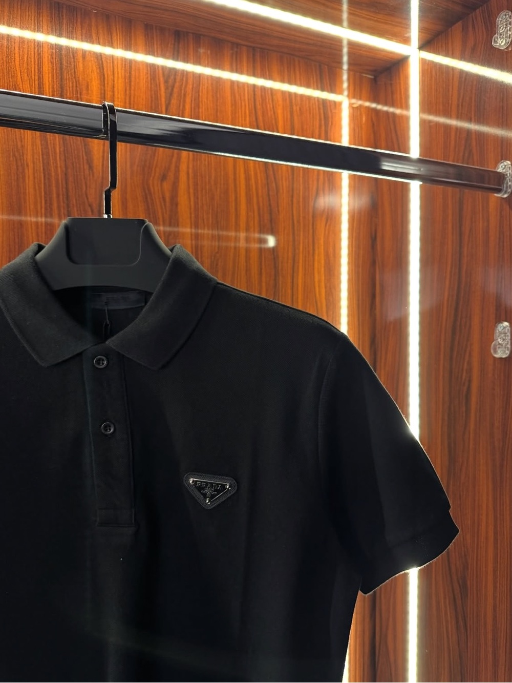 Prada Piqué Slim Fit Short-Sleeved Cotton Spread Collar Polo Shirt